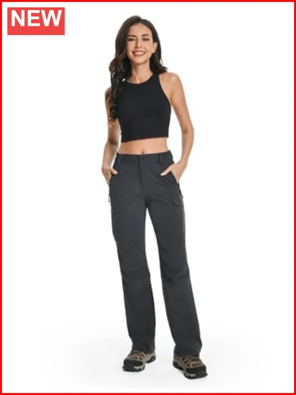Women's Lightweight Quick Dry Hiking Pants with UPF 50+ Adjustable Cargo